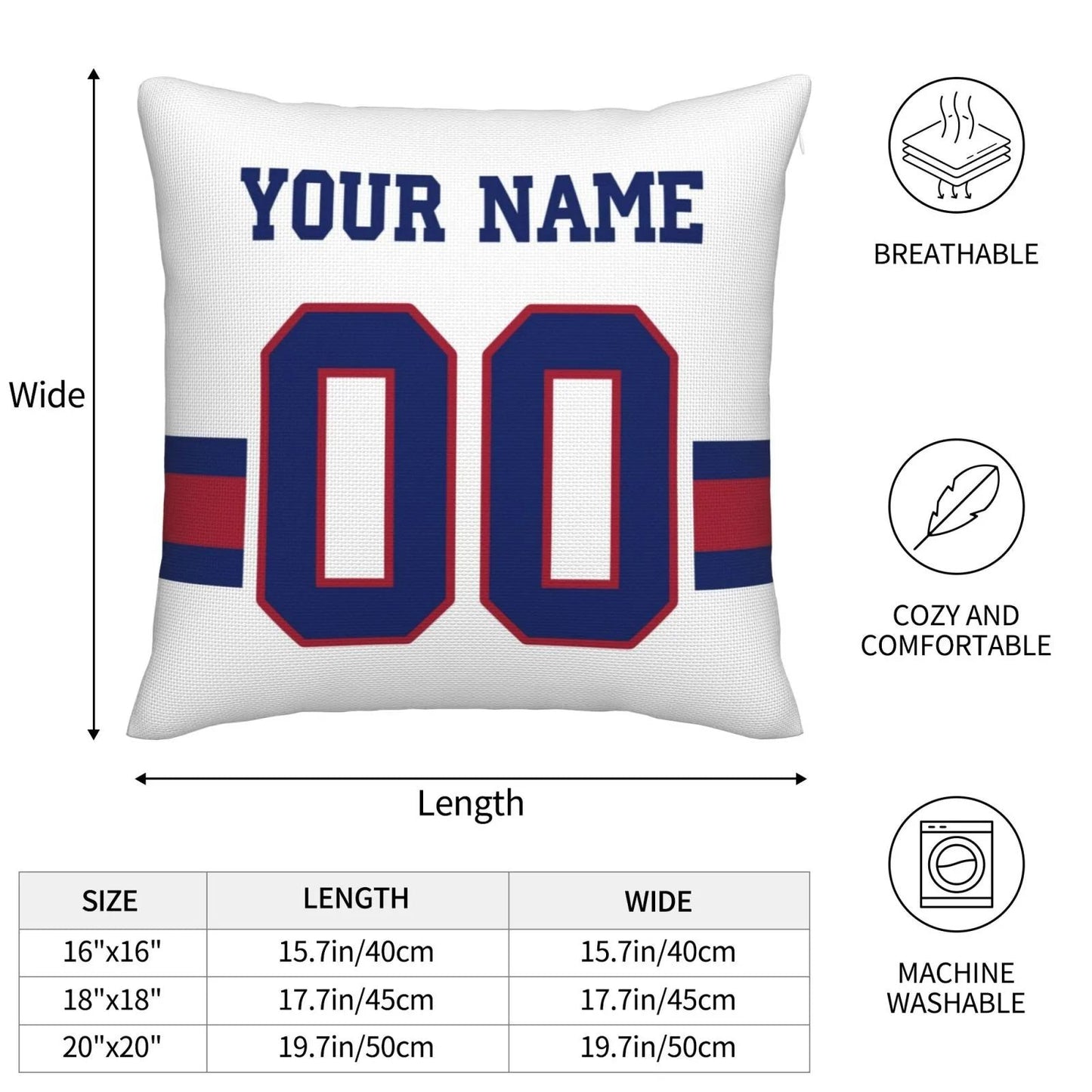 Custom NY.Giants Pillow Decorative Throw Pillow Case - Print Personalized Football Team Fans Name & Number Birthday Gift Football Pillows view 6