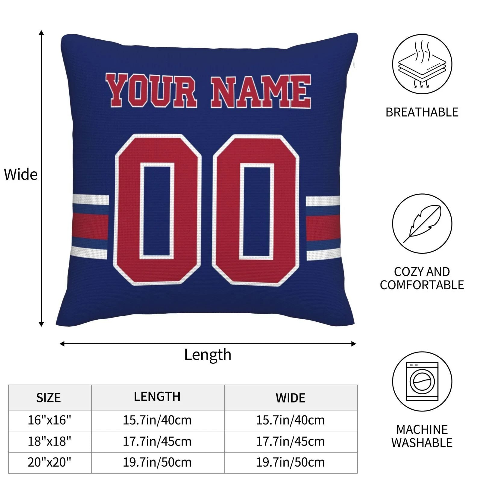 Custom NY.Giants Pillow Decorative Throw Pillow Case - Print Personalized Football Team Fans Name & Number Birthday Gift Football Pillows view 7
