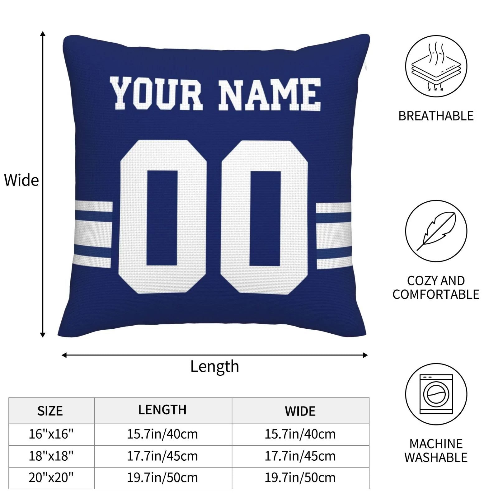 Custom NY.Giants Pillow Decorative Throw Pillow Case - Print Personalized Football Team Fans Name & Number Birthday Gift Football Pillows view 9
