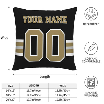 Custom NO.Saints Pillow Decorative Throw Pillow Case - Print Personalized Football Team Fans Name & Number Birthday Gift Football Pillows view 8