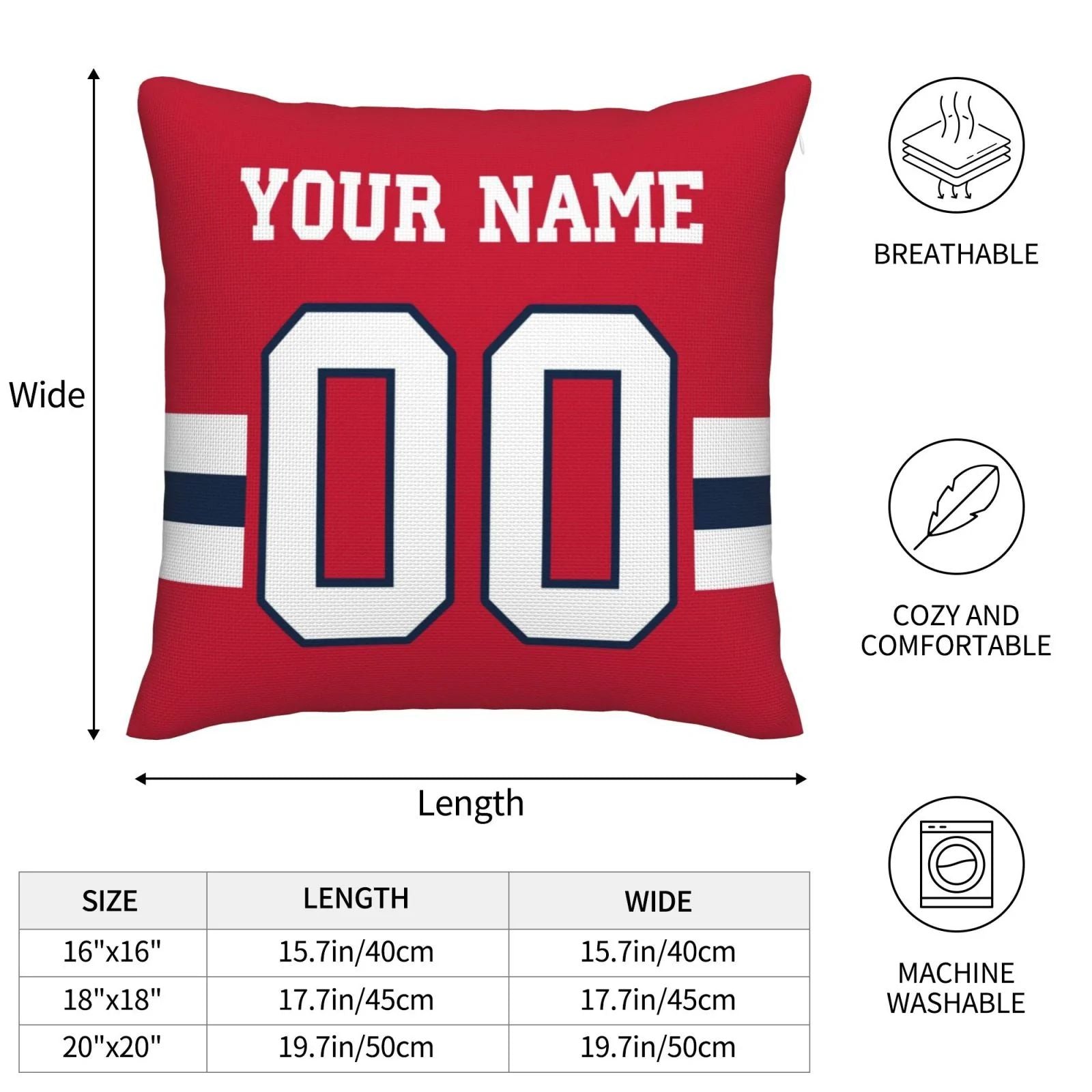 Custom NE.Patriots Pillow Decorative Throw Pillow Case - Print Personalized Football Team Fans Name & Number Birthday Gift Football Pillows view 6