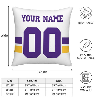 Custom MN.Vikings Pillow Decorative Throw Pillow Case - Print Personalized Football Team Fans Name & Number Birthday Gift Football Pillows view 4
