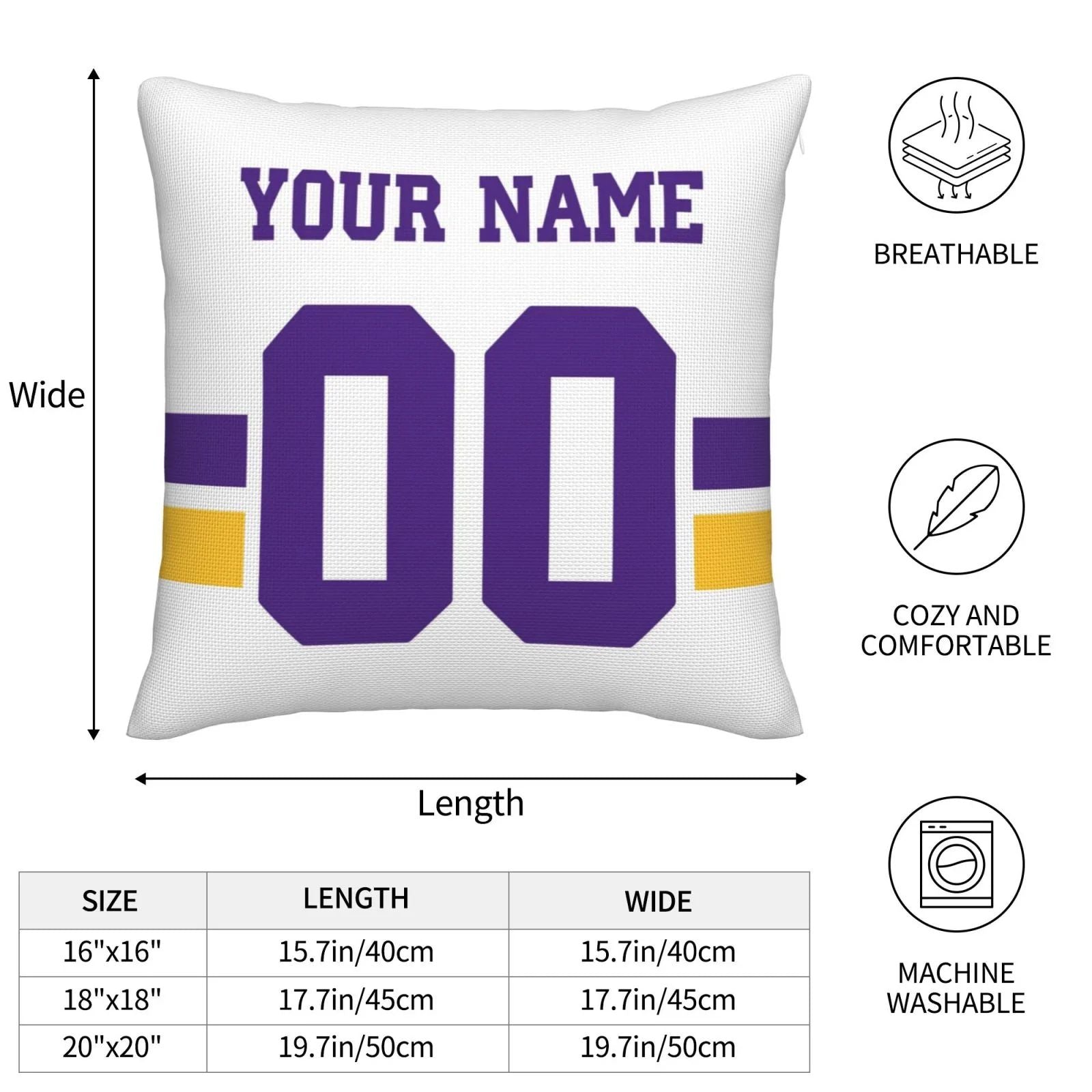 Custom MN.Vikings Pillow Decorative Throw Pillow Case - Print Personalized Football Team Fans Name & Number Birthday Gift Football Pillows view 4