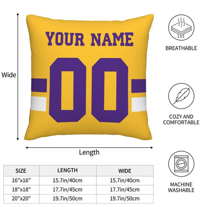 Custom MN.Vikings Pillow Decorative Throw Pillow Case - Print Personalized Football Team Fans Name & Number Birthday Gift Football Pillows view 8
