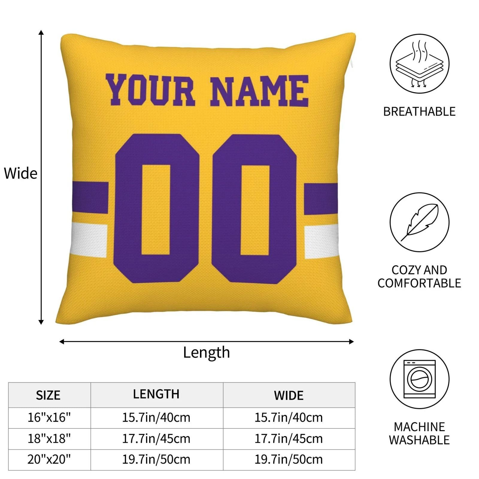 Custom MN.Vikings Pillow Decorative Throw Pillow Case - Print Personalized Football Team Fans Name & Number Birthday Gift Football Pillows view 8