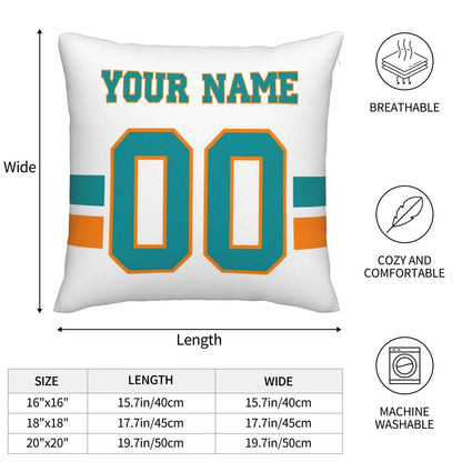 Custom M.Dolphins Pillow Decorative Throw Pillow Case - Print Personalized Football Team Fans Name & Number Birthday Gift Football Pillows view 4