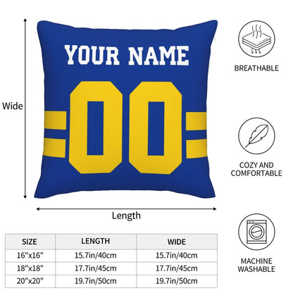 Custom LA.Rams Pillow Decorative Throw Pillow Case - Print Personalized Football Team Fans Name & Number Birthday Gift Football Pillows view 6