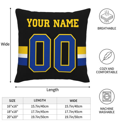 Custom LA.Rams Pillow Decorative Throw Pillow Case - Print Personalized Football Team Fans Name & Number Birthday Gift Football Pillows view 12