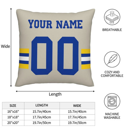 Custom LA.Rams Pillow Decorative Throw Pillow Case - Print Personalized Football Team Fans Name & Number Birthday Gift Football Pillows view 14