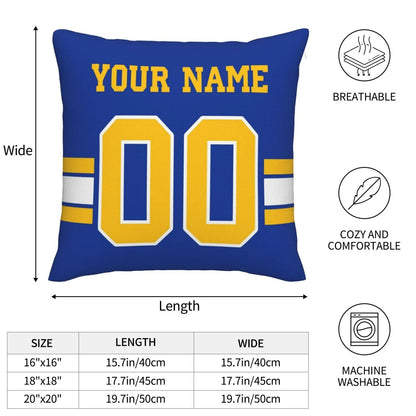 Custom LA.Chargers Pillow Decorative Throw Pillow Case - Print Personalized Football Team Fans Name & Number Birthday Gift Football Pillows view 4