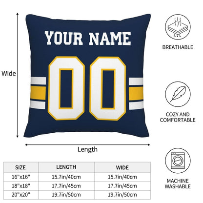 Custom LA.Chargers Pillow Decorative Throw Pillow Case - Print Personalized Football Team Fans Name & Number Birthday Gift Football Pillows view 8