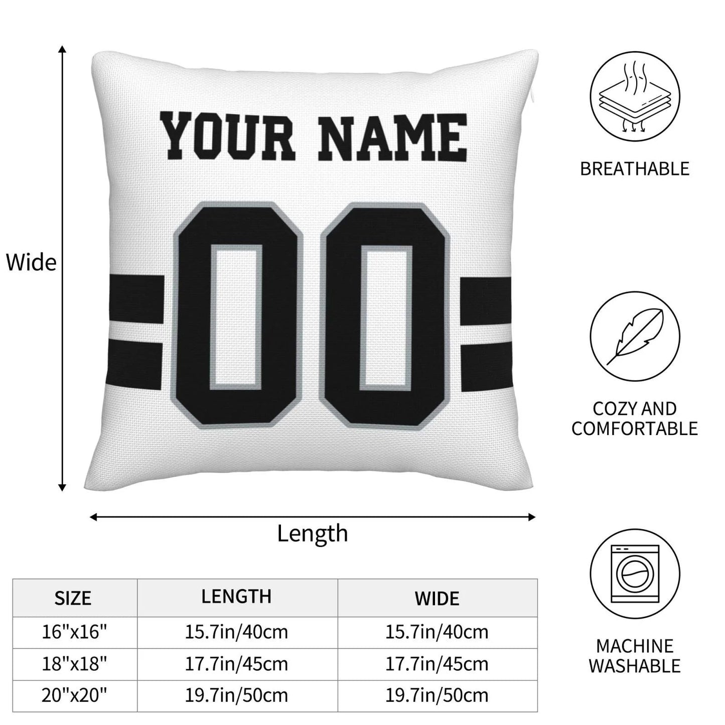 Custom L.Raiders Pillow Decorative Throw Pillow Case - Print Personalized Football Team Fans Name & Number Birthday Gift Football Pillows view 6