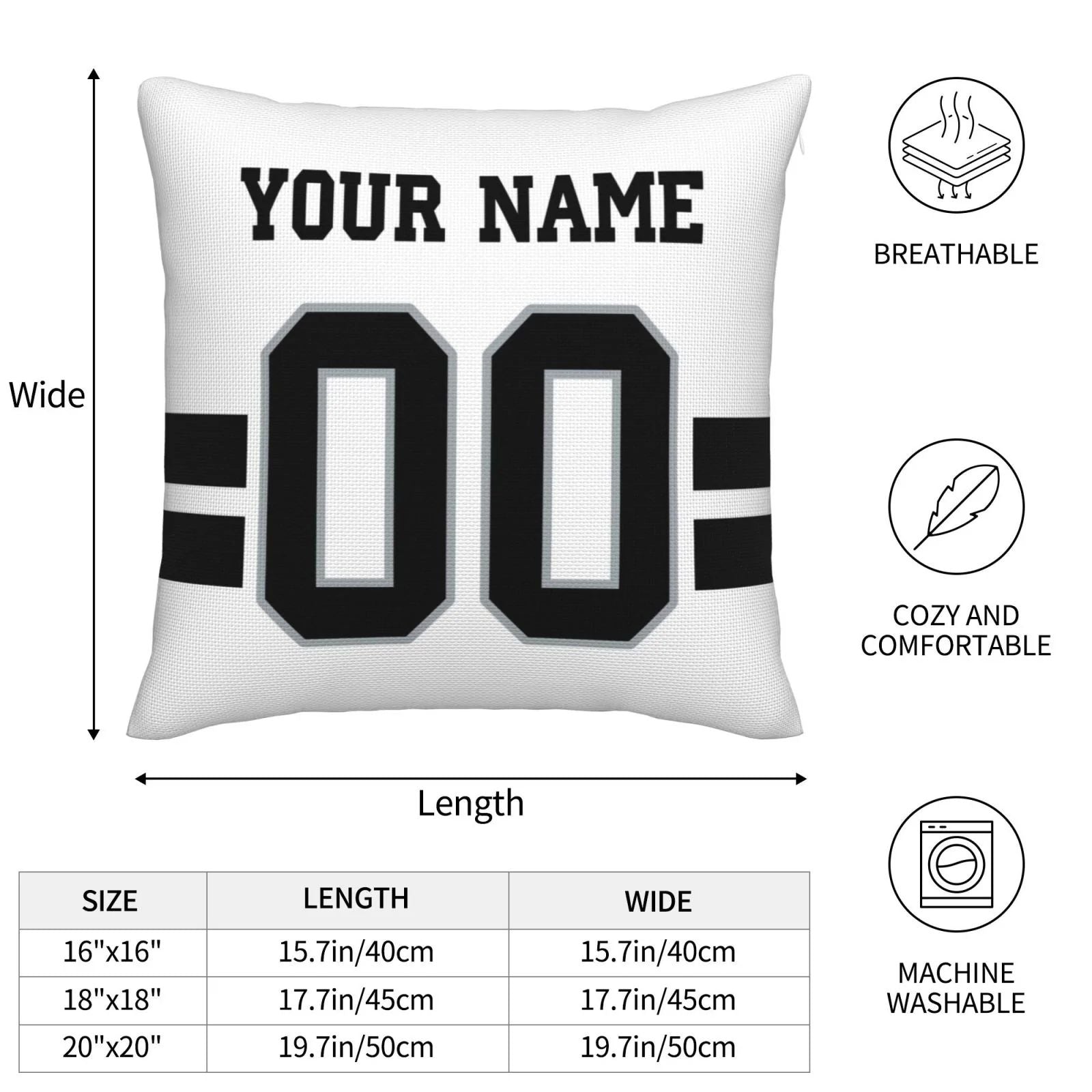 Custom L.Raiders Pillow Decorative Throw Pillow Case - Print Personalized Football Team Fans Name & Number Birthday Gift Football Pillows view 6