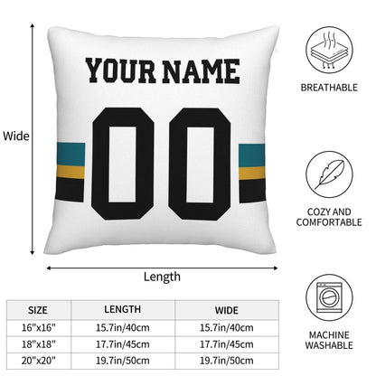 Custom J.Jaguars Pillow Decorative Throw Pillow Case - Print Personalized Football Team Fans Name & Number Birthday Gift Football Pillows view 4