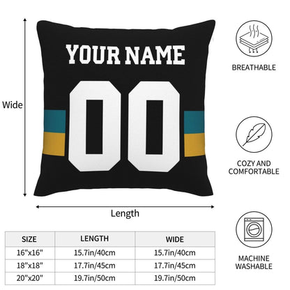 Custom J.Jaguars Pillow Decorative Throw Pillow Case - Print Personalized Football Team Fans Name & Number Birthday Gift Football Pillows view 8