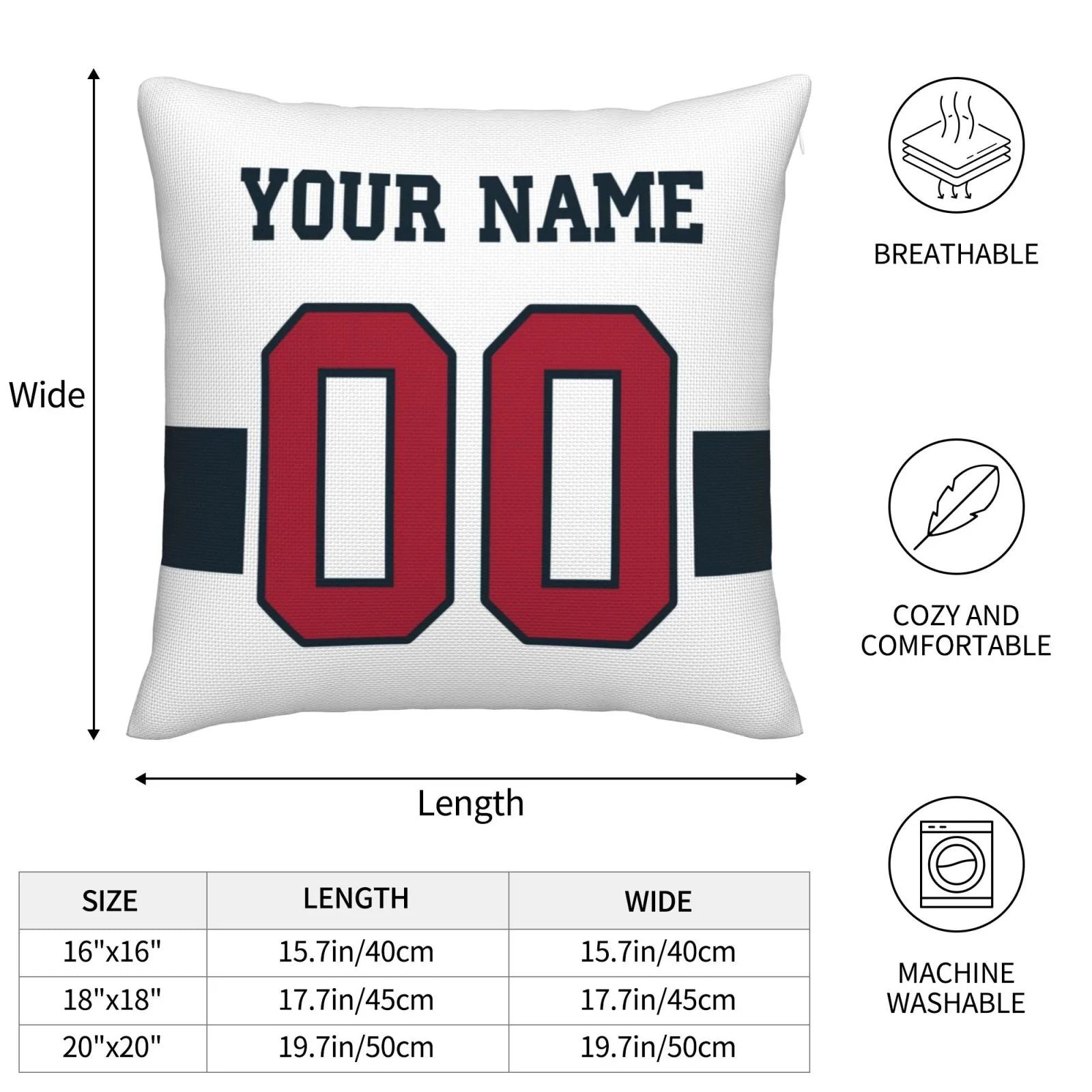 Custom H.Texans Pillow Decorative Throw Pillow Case - Print Personalized Football Team Fans Name & Number Birthday Gift Football Pillows view 4