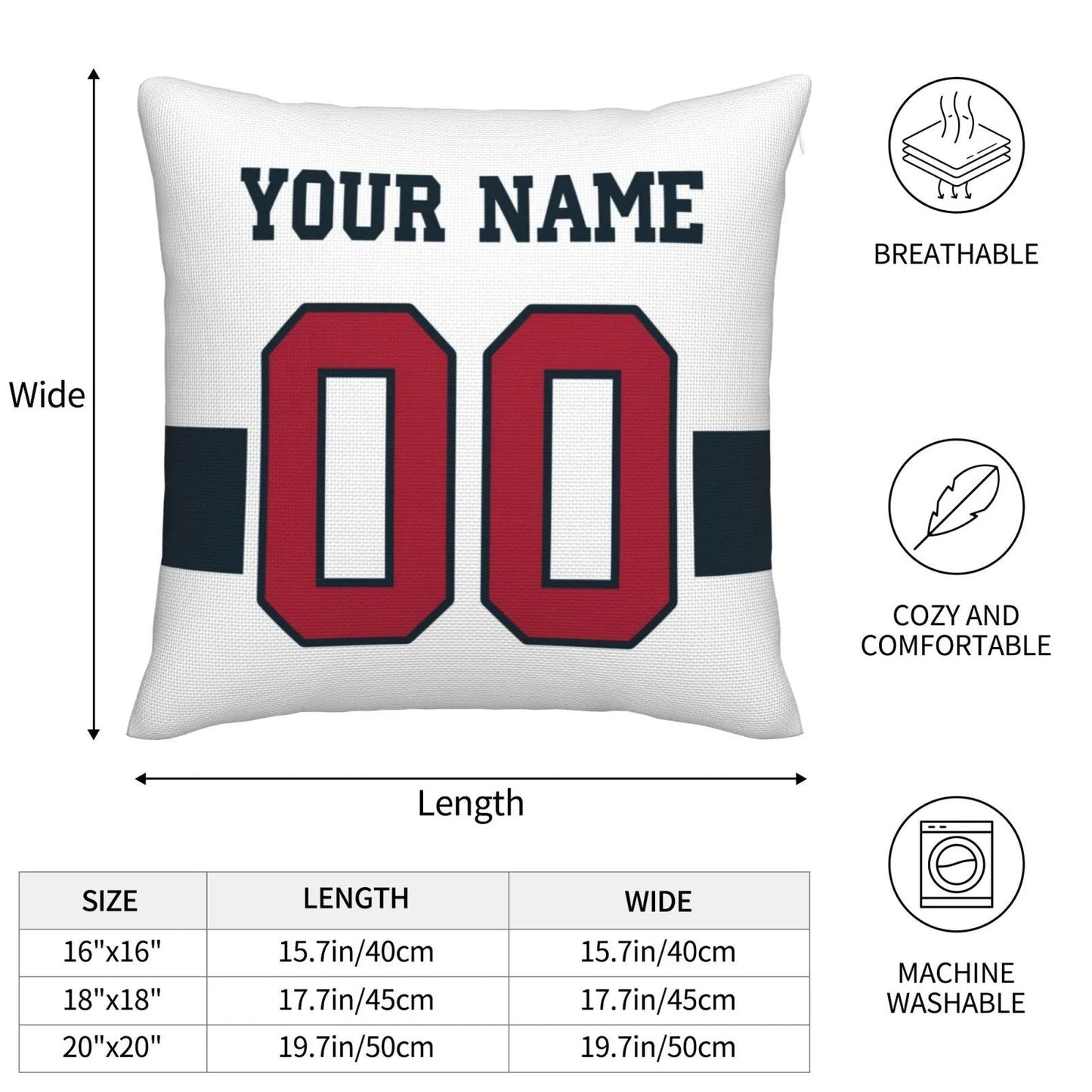 Custom H.Texans Pillow Decorative Throw Pillow Case - Print Personalized Football Team Fans Name & Number Birthday Gift Football Pillows view 4