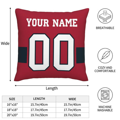 Custom H.Texans Pillow Decorative Throw Pillow Case - Print Personalized Football Team Fans Name & Number Birthday Gift Football Pillows view 6