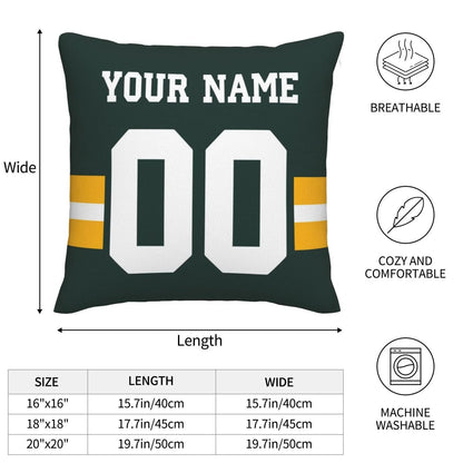 Custom GB.Packers Pillow Decorative Throw Pillow Case - Print Personalized Football Team Fans Name & Number Birthday Gift Football Pillows view 8