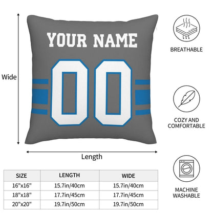 Custom D.Lions Pillow Decorative Throw Pillow Case - Print Personalized Football Team Fans Name & Number Birthday Gift Football Pillows view 4