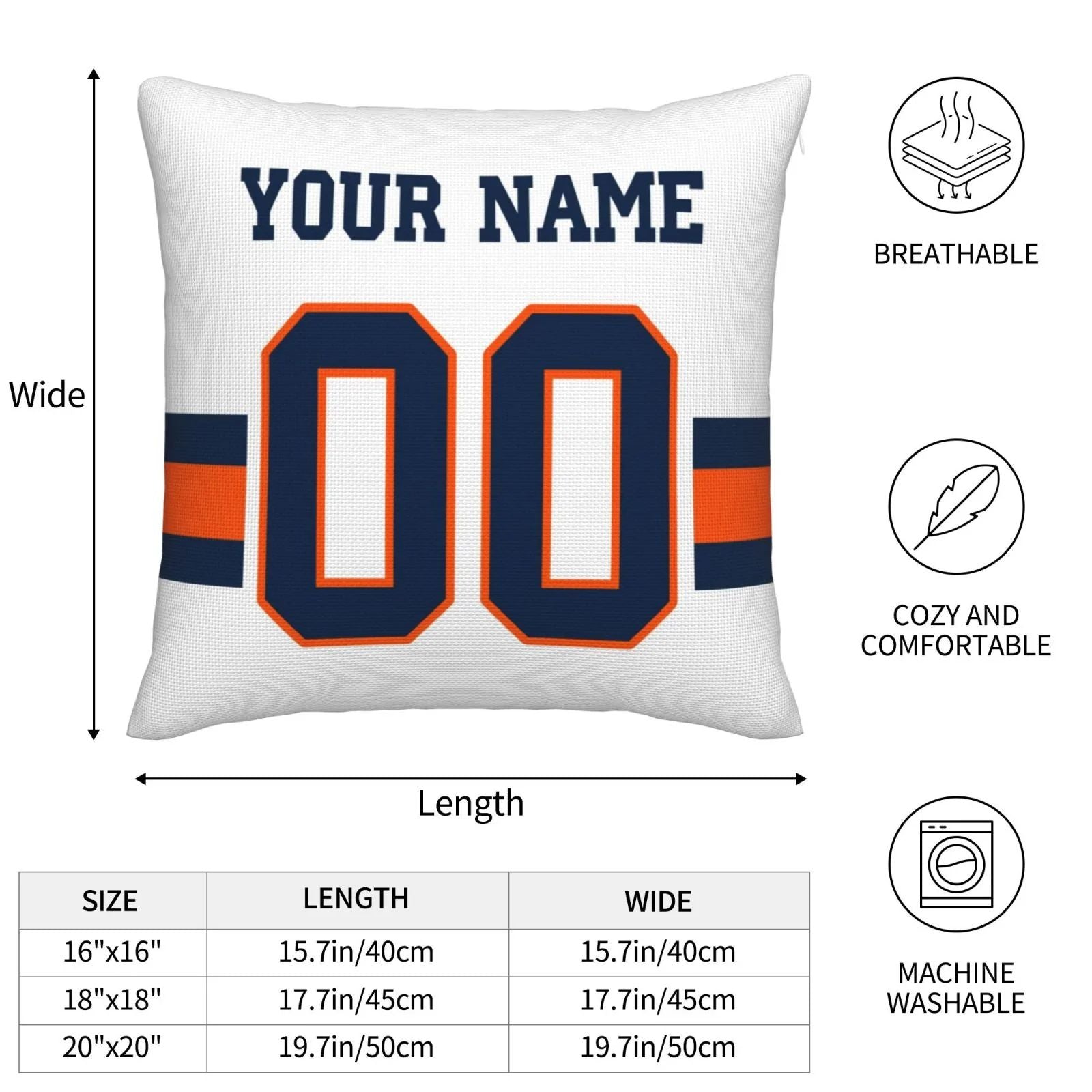 Custom D.Broncos Pillow Decorative Throw Pillow Case - Print Personalized Football Team Fans Name & Number Birthday Gift Football Pillows view 4