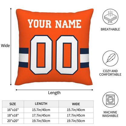 Custom D.Broncos Pillow Decorative Throw Pillow Case - Print Personalized Football Team Fans Name & Number Birthday Gift Football Pillows view 6