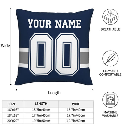 Custom D.Cowboys Pillow Decorative Throw Pillow Case - Print Personalized Football Team Fans Name & Number Birthday Gift Football Pillows view 4
