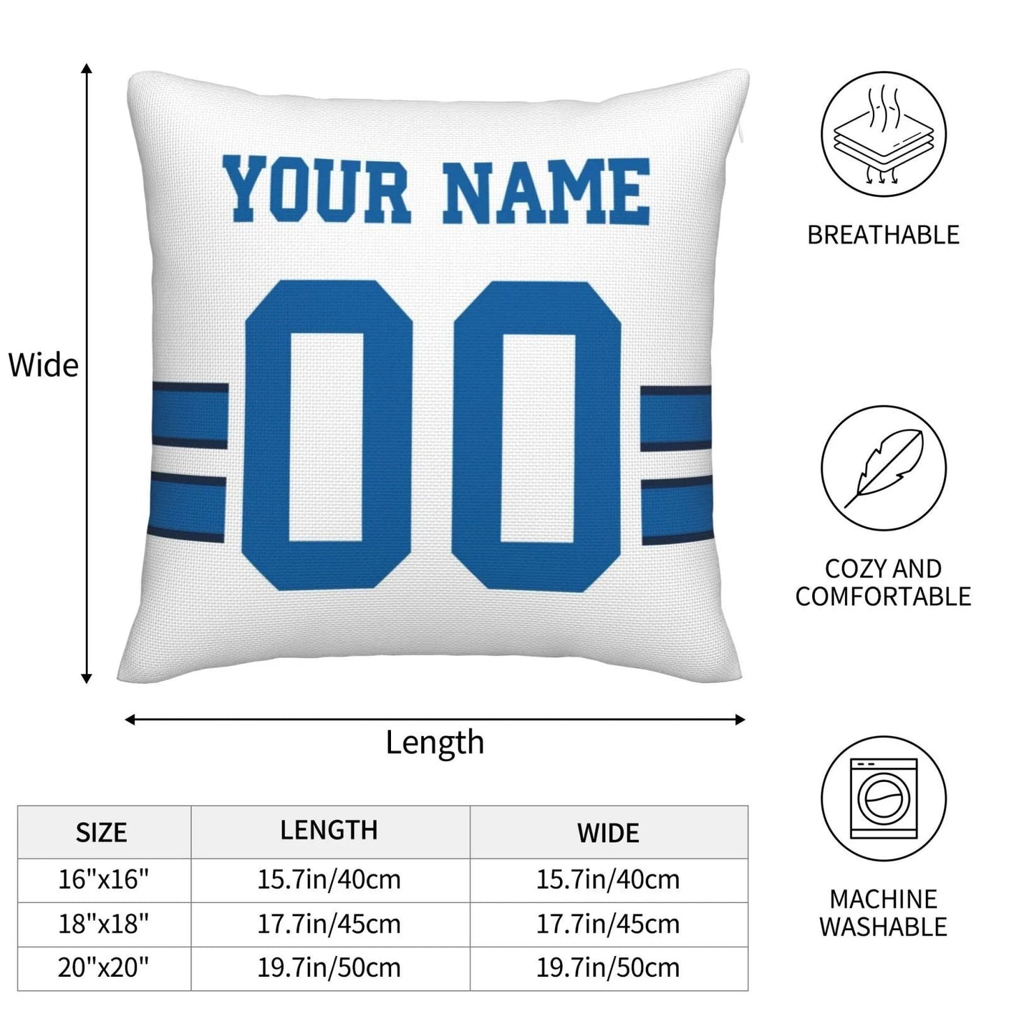 Custom D.Cowboys Pillow Decorative Throw Pillow Case - Print Personalized Football Team Fans Name & Number Birthday Gift Football Pillows view 6