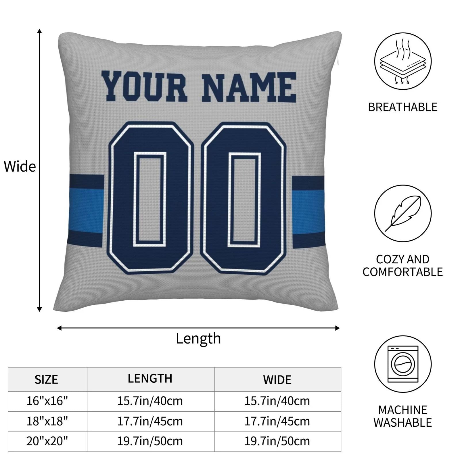Custom D.Cowboys Pillow Decorative Throw Pillow Case - Print Personalized Football Team Fans Name & Number Birthday Gift Football Pillows view 8