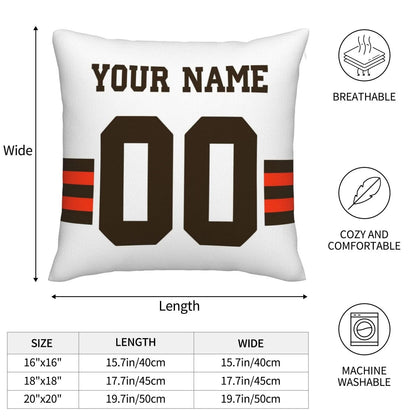 Custom C.Browns Pillow Decorative Throw Pillow Case - Print Personalized Football Team Fans Name & Number Birthday Gift Football Pillows view 4
