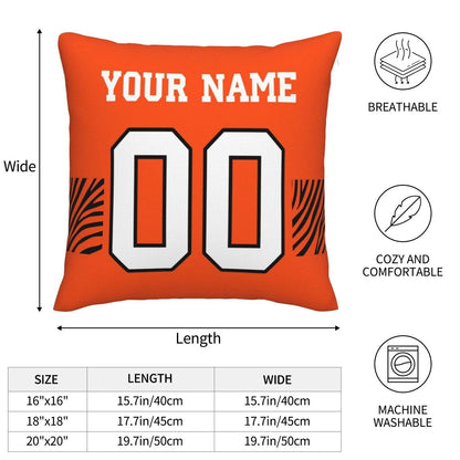 Custom C.Bengals Pillow Decorative Throw Pillow Case - Print Personalized Football Team Fans Name & Number Birthday Gift Football Pillows view 4