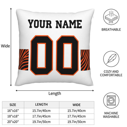 Custom C.Bengals Pillow Decorative Throw Pillow Case - Print Personalized Football Team Fans Name & Number Birthday Gift Football Pillows view 6