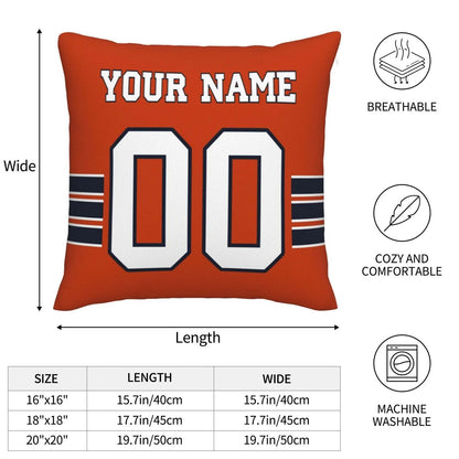 Custom C.Bears Pillow Decorative Throw Pillow Case - Print Personalized Football Team Fans Name & Number Birthday Gift Football Pillows view 6