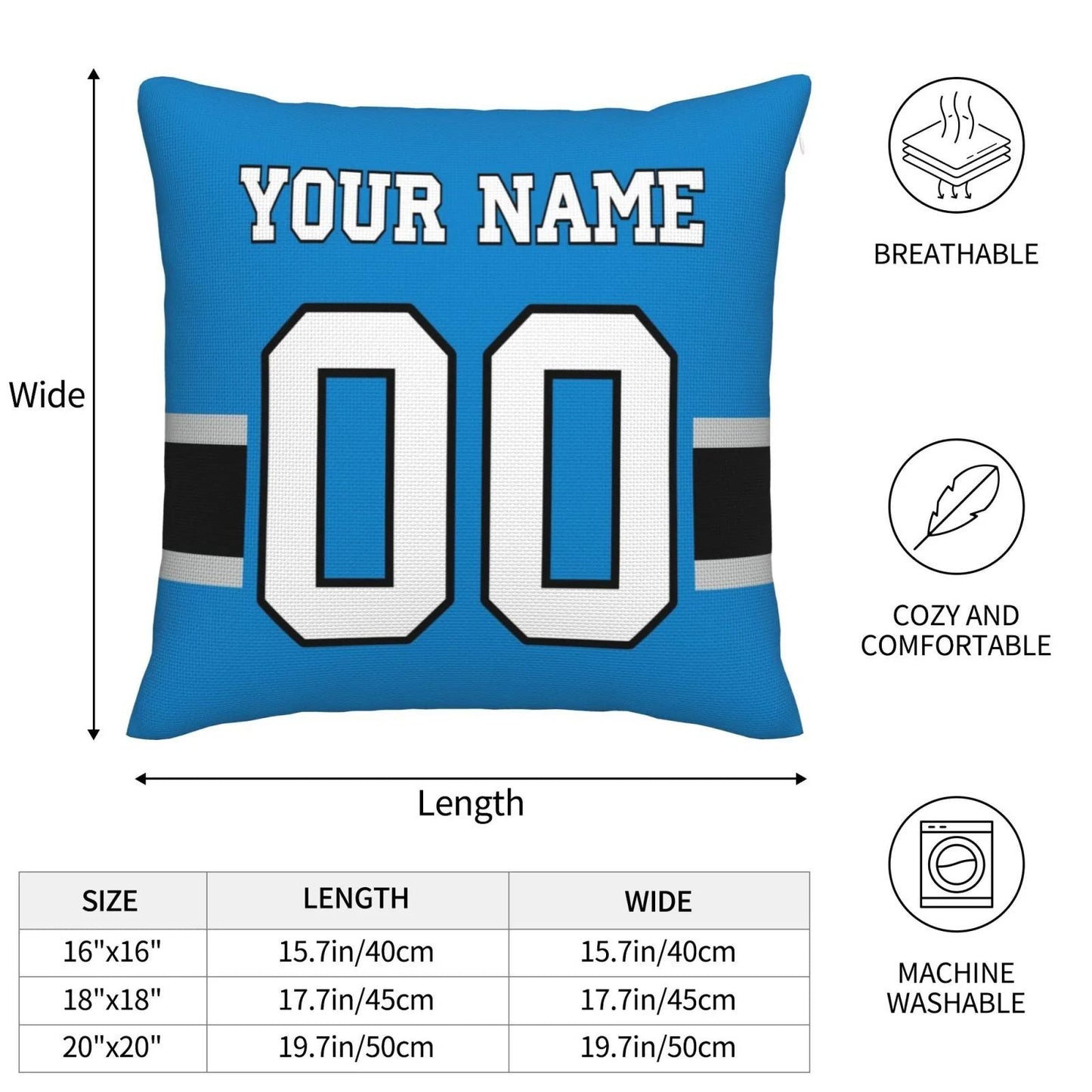 Custom C.Panthers Pillow Football Team Decorative Throw Pillow Case Print Personalized Football Style Fans Letters & Number Birthday Gift Football Pillows view 5