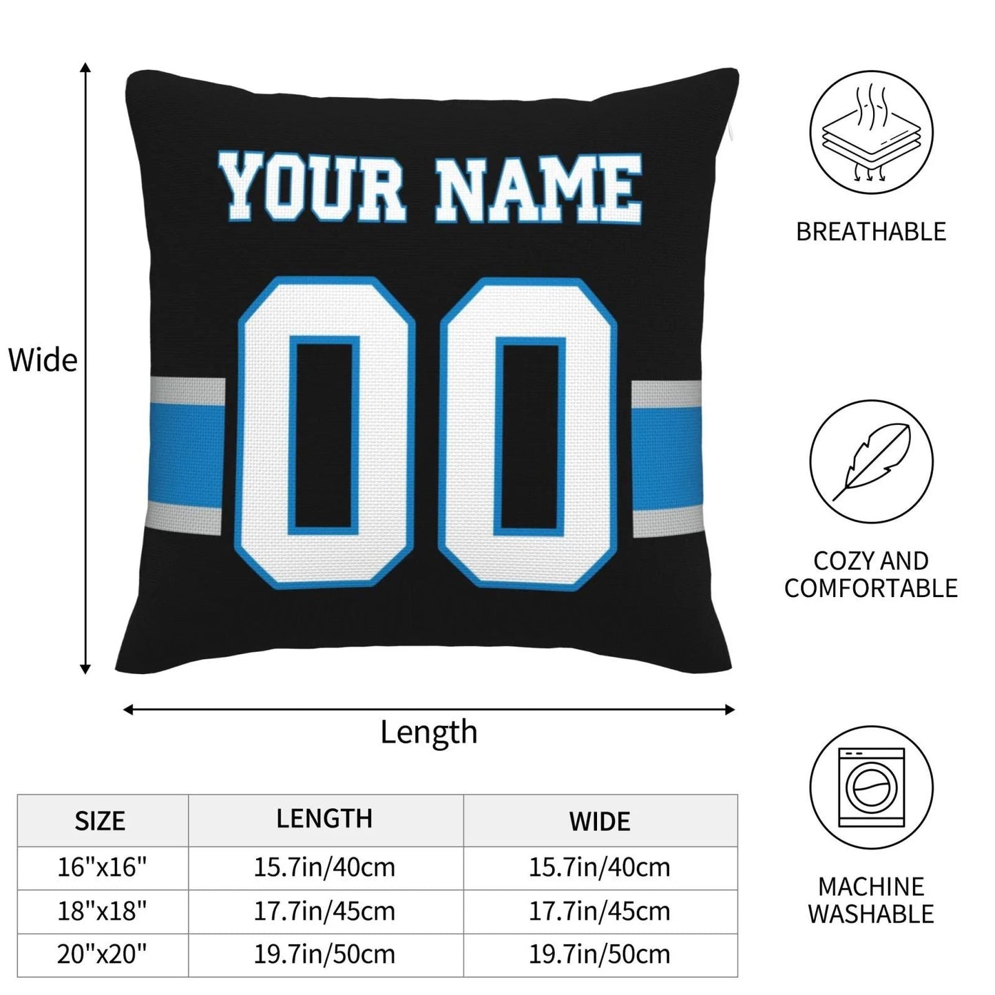 Custom C.Panthers Pillow Football Team Decorative Throw Pillow Case Print Personalized Football Style Fans Letters & Number Birthday Gift Football Pillows view 7