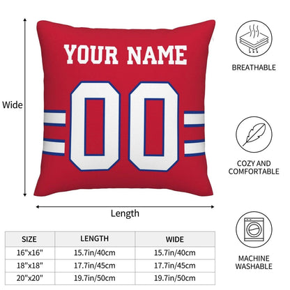 Custom B.Bills Pillow Royal Football Team Decorative Throw Pillow Case Print Personalized Football Style Fans Letters & Number Birthday Gift Football Pillows view 8