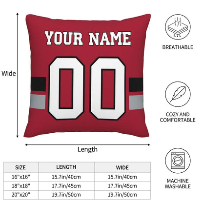 Custom A.Falcons Pillow Decorative Throw Pillow Case - Print Personalized Football Team Fans Name & Number Birthday Gift Football Pillows view 5