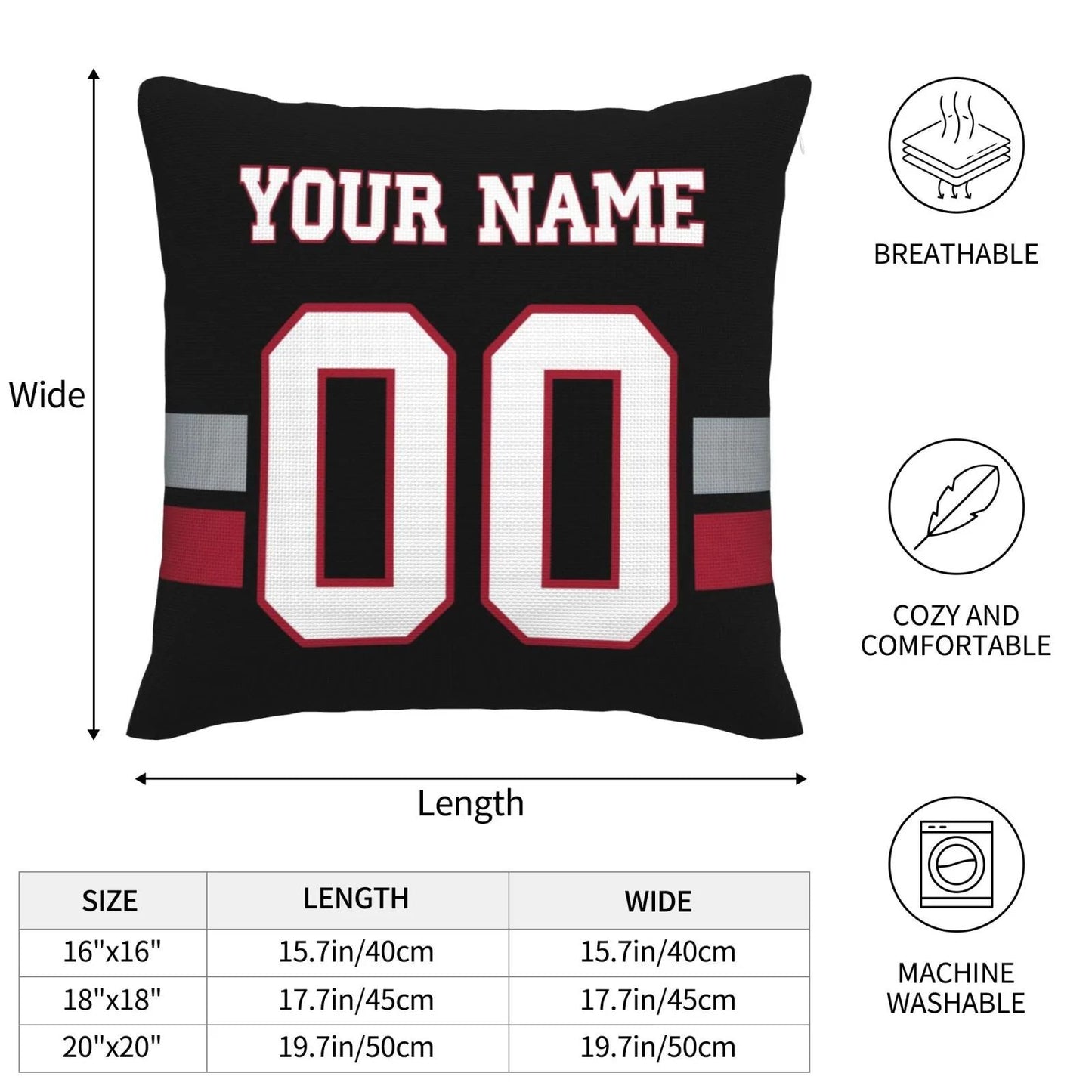 Custom A.Falcons Pillow Decorative Throw Pillow Case - Print Personalized Football Team Fans Name & Number Birthday Gift Football Pillows view 7