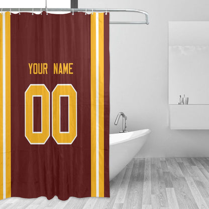 Custom W.Commanders Football style personalized shower curtain custom design name and number set of 12 shower curtain hooks Rings view 18