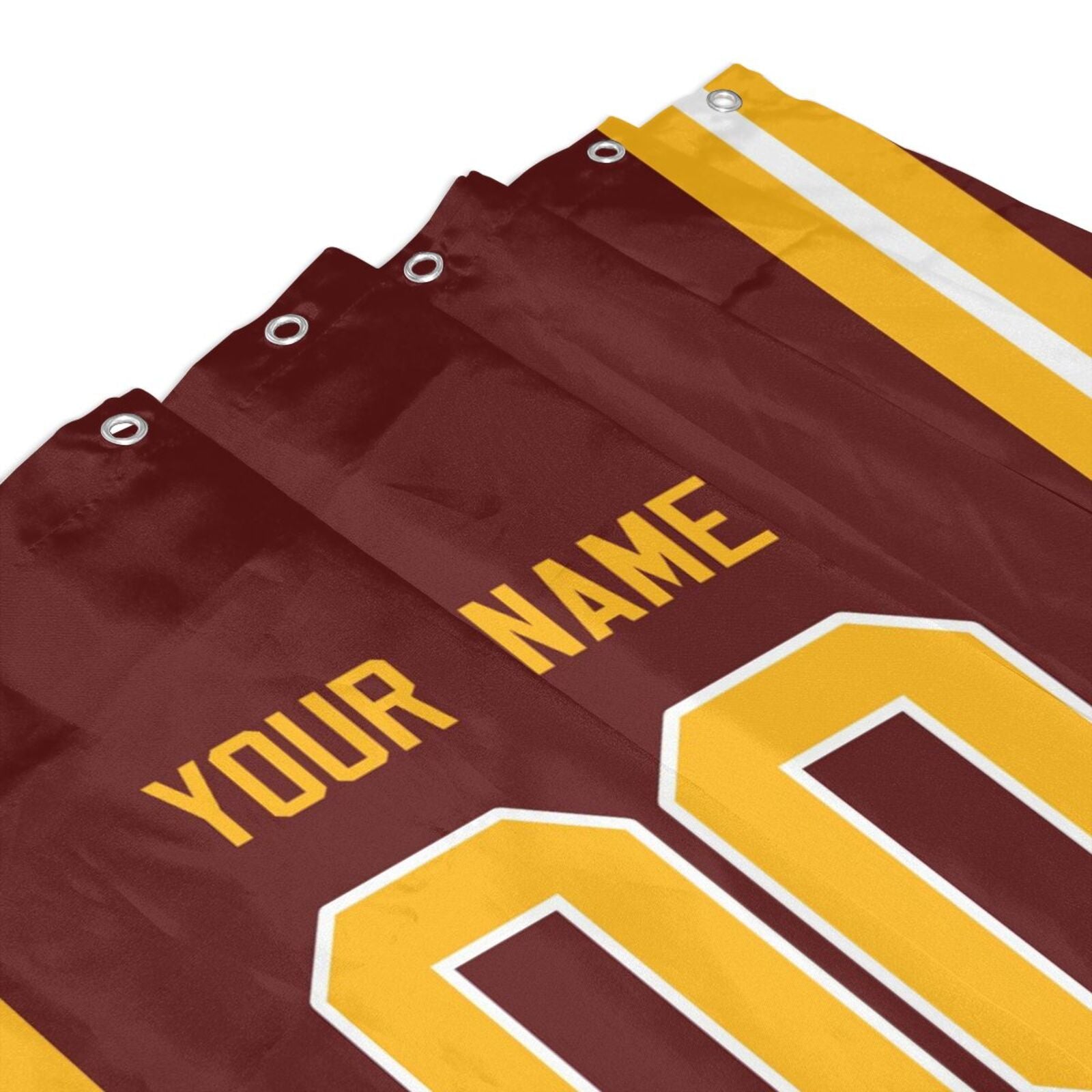 Custom W.Commanders Football style personalized shower curtain custom design name and number set of 12 shower curtain hooks Rings view 20