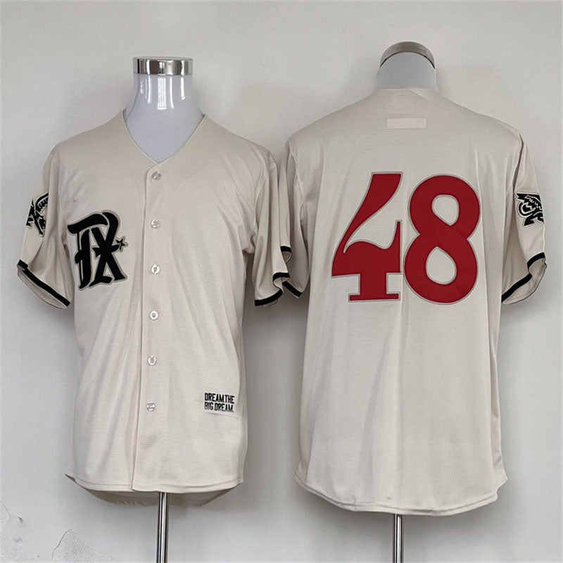 Texas Rangers #48 Cream 2023 City Connect Authentic Jersey Baseball Jerseys - Main View