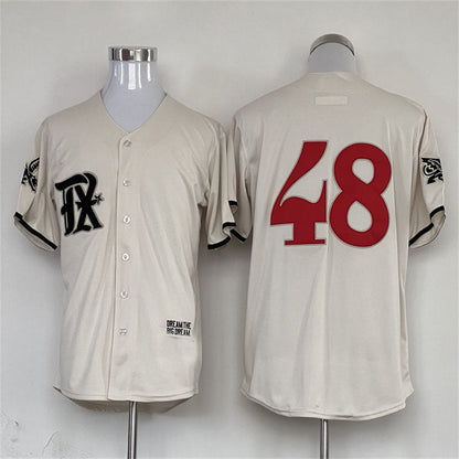 Texas Rangers #48 Cream 2023 City Connect Authentic Jersey Baseball Jerseys - Main View