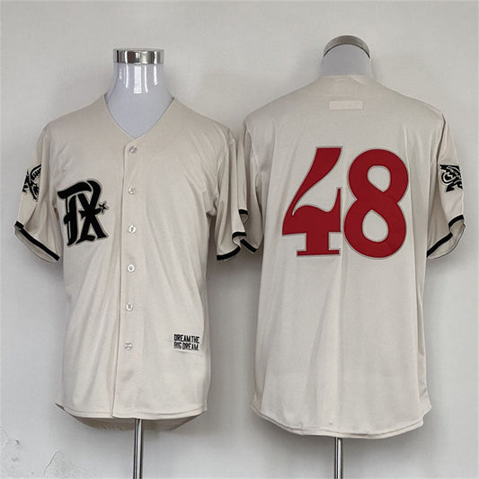 Texas Rangers #48 Cream 2023 City Connect Authentic Jersey Baseball Jerseys - Main View