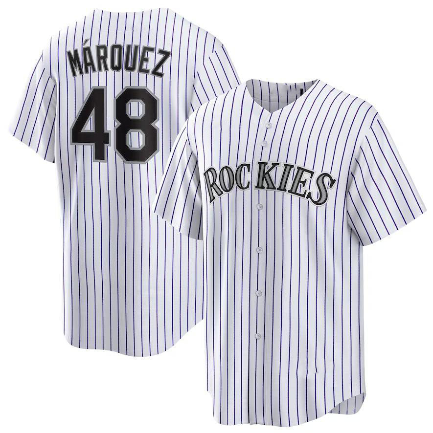 Colorado Rockies #48 Germ¨¢n M¨¢rquez White Home Replica Player Name Jersey Baseball Jerseys - Main View