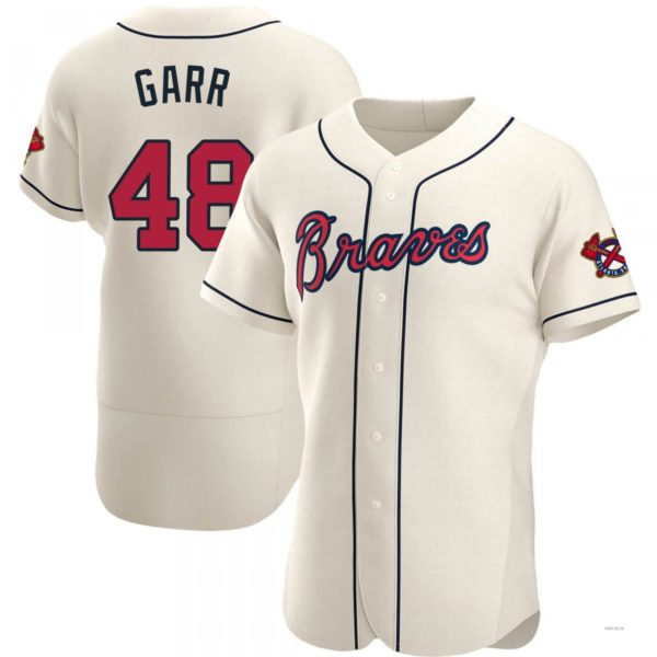 Atlanta Braves #48 Ralph Garr Cream Alternate Jersey Stitches Baseball Jerseys - Main View