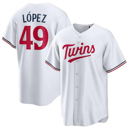 Minnesota Twins #49 Pablo L¨pez White Home Limited Player Baseball Jersey - Main View