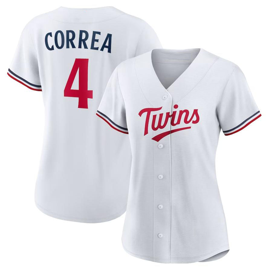 Minnesota Twins #4 Carlos Correa White Home Limited Player Baseball Jersey - Main View