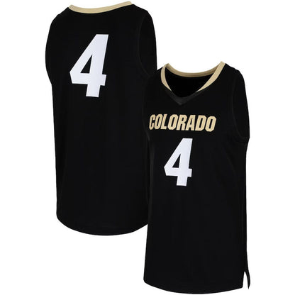 #4 C.Buffaloes Team Replica Basketball Jersey - Black American College Jerseys - Main View