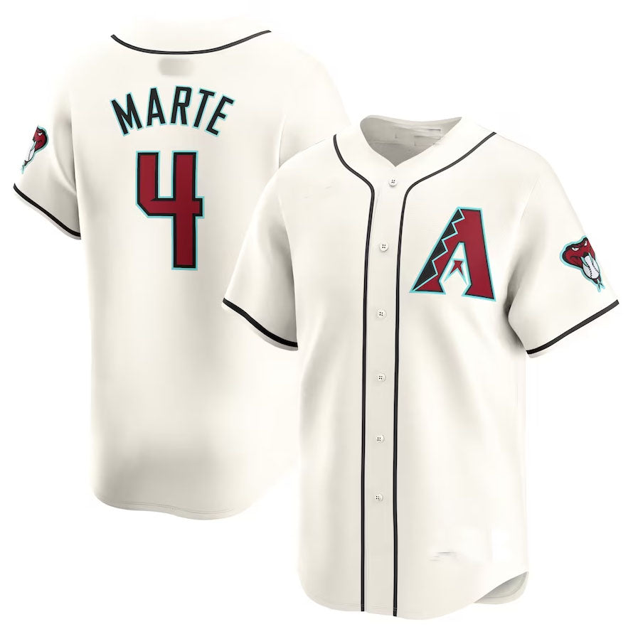 Arizona Diamondbacks #4 Ketel Marte Home Limited Player Jersey - White Stitches Baseball Jerseys - Main View