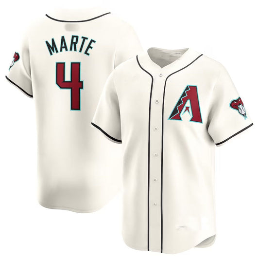 Arizona Diamondbacks #4 Ketel Marte Home Limited Player Jersey - White Stitches Baseball Jerseys - Main View